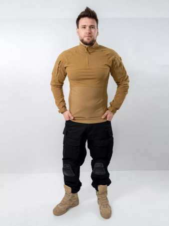 Рубашка боевая Knitted long-sleeve shirt Wolf, коричневый - интернет магазин Полигон